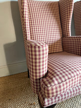 Load image into Gallery viewer, Pair of Gingham Wingback Armchairs