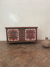 Load image into Gallery viewer, Brown and Green 1956 painted Hungarian Marriage Chest