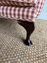 Load image into Gallery viewer, Pair of Gingham Wingback Armchairs