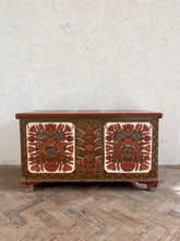 Load image into Gallery viewer, Brown and Green 1956 painted Hungarian Marriage Chest