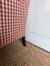 Load image into Gallery viewer, Pair of Gingham Wingback Armchairs
