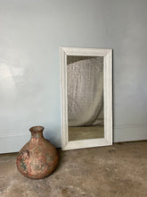 Load image into Gallery viewer, White Wooden Framed Mirror with Floral Engraving