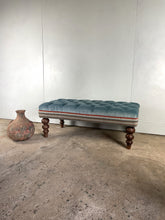 Load image into Gallery viewer, Velvet Button - topped Footstool