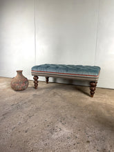 Load image into Gallery viewer, Velvet Button - topped Footstool