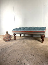 Load image into Gallery viewer, Velvet Button - topped Footstool