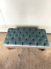 Load image into Gallery viewer, Velvet Button - topped Footstool