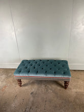 Load image into Gallery viewer, Velvet Button - topped Footstool