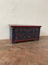 Load image into Gallery viewer, Navy Painted Hungarian Marriage Chest