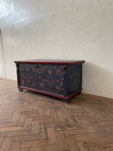 Load image into Gallery viewer, Navy Painted Hungarian Marriage Chest