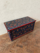 Load image into Gallery viewer, Navy Painted Hungarian Marriage Chest
