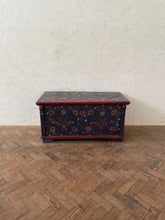 Load image into Gallery viewer, Navy Painted Hungarian Marriage Chest