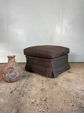 Load image into Gallery viewer, Square Footstool with a Feather Cushion Top.