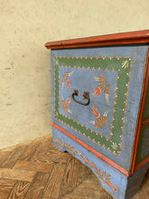 Load image into Gallery viewer, Large Blue Floral Hungarian Marriage Chest