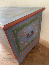 Load image into Gallery viewer, Large Blue Floral Hungarian Marriage Chest