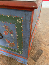 Load image into Gallery viewer, Large Blue Floral Hungarian Marriage Chest