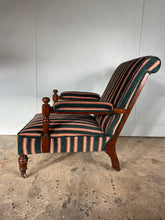 Load image into Gallery viewer, Victorian Open Arm Chair by Gillows reupholstered in Robert Kime