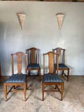 Load image into Gallery viewer, Set of Four Mid Century British Dining Chairs - with newly covered seats in Guy Goodfellow Fabric