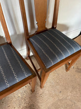 Load image into Gallery viewer, Set of Four Mid Century British Dining Chairs - with newly covered seats in Guy Goodfellow Fabric