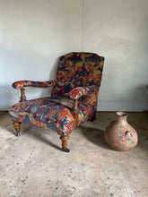 Load image into Gallery viewer, Victorian Open Arm Chair - newly reupholstered *ON HOLD*
