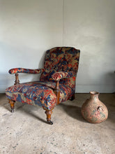 Load image into Gallery viewer, Victorian Open Arm Chair - newly reupholstered *ON HOLD*
