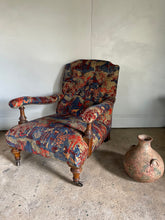 Load image into Gallery viewer, Victorian Open Arm Chair - newly reupholstered *ON HOLD*