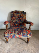 Load image into Gallery viewer, Victorian Open Arm Chair - newly reupholstered *ON HOLD*