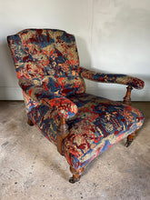 Load image into Gallery viewer, Victorian Open Arm Chair - newly reupholstered *ON HOLD*