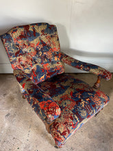 Load image into Gallery viewer, Victorian Open Arm Chair - newly reupholstered *ON HOLD*