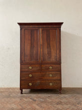 Load image into Gallery viewer, George III Mahogany Linen Press with Hanging Rail
