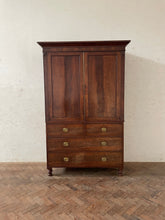 Load image into Gallery viewer, George III Mahogany Linen Press with Hanging Rail