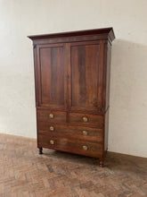 Load image into Gallery viewer, George III Mahogany Linen Press with Hanging Rail