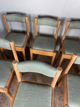 Load image into Gallery viewer, Set of 6 Mid Century Chairs - reupholstered in Pierre Frey