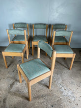 Load image into Gallery viewer, Set of 6 Mid Century Chairs - reupholstered in Pierre Frey