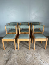Load image into Gallery viewer, Set of 6 Mid Century Chairs - reupholstered in Pierre Frey