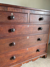 Load image into Gallery viewer, Victorian Oak Chest of Drawers with Mahogany Banding