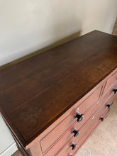 Load image into Gallery viewer, Victorian Oak Chest of Drawers with Mahogany Banding
