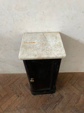 Load image into Gallery viewer, Edwardian Pot Cupboard with later added marble top.