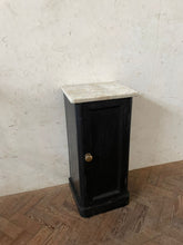 Load image into Gallery viewer, Edwardian Pot Cupboard with later added marble top.