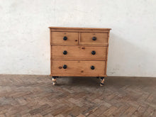 Load image into Gallery viewer, Victorian Pine Chest with Crackled Paint Feet.