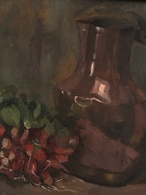 Load image into Gallery viewer, Copper Jug & Radishes: French Oil on Board
