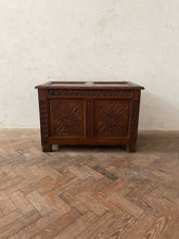 Load image into Gallery viewer, 18th Century Carved Oak Chest