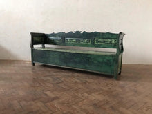 Load image into Gallery viewer, Antique Hungarian Green Painted Bench
