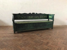 Load image into Gallery viewer, Antique Hungarian Green Painted Bench