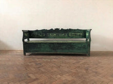 Load image into Gallery viewer, Antique Hungarian Green Painted Bench