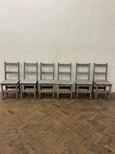 Load image into Gallery viewer, Set of 6 Oak Chairs, French circa 1940s.