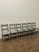 Load image into Gallery viewer, Set of 6 Oak Chairs, French circa 1940s.