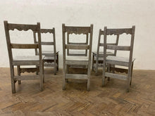 Load image into Gallery viewer, Set of 6 Oak Chairs, French circa 1940s.
