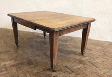 Load image into Gallery viewer, Oak Kitchen Table on Castors - circa 1900.