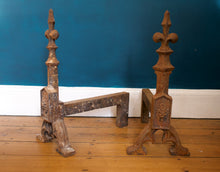 Load image into Gallery viewer, French Cast Iron Andirons (Fire Dogs)