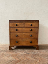 Load image into Gallery viewer, Georgian Oak Chest of Drawers - with mother of pearl inlay on handles.